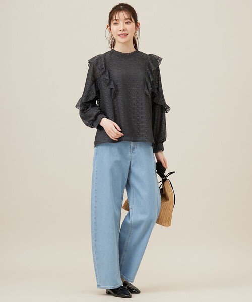 ANY SIS(エニィスィス)の「【洗える】ラッフルレース トップス(シャツ/ブラウス・レディース・ホワイト系/グレー系・0)」の4枚目の写真