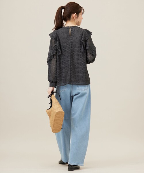 ANY SIS(エニィスィス)の「【洗える】ラッフルレース トップス(シャツ/ブラウス・レディース・ホワイト系/グレー系・0)」の5枚目の写真