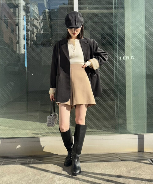 mystic（ミスティック）の「ヘンリーリブニット（ニット/セーター・レディース・アイボリー/ブラック/ブルー/オレンジ/ピンク・FREE）」の7枚目の写真