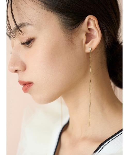 SNIDEL(スナイデル)の「ロングチェーンピアス(ピアス(両耳用)・レディース・A/B・FREE)」の8枚目の写真