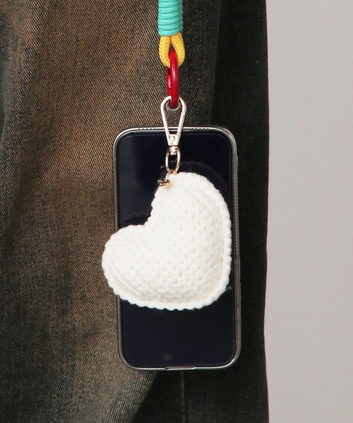 セール】Knitted stuffed heart key chain/編みぐるみ ハート