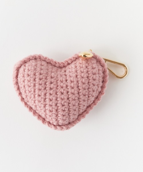 セール】Knitted stuffed heart key chain/編みぐるみ ハート