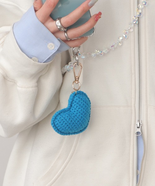 【専用】ハートといちごあみぐるみキーホルダーとストラップ 専用】ハートといちごあみぐるみキーホルダーとストラップ