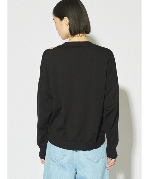 カーディガン MIDIUMISOLID for Ladies カットアウトネックワイドカーディガン レディース セール】MIDIUMISOLID for Ladies カットアウトネックワイド