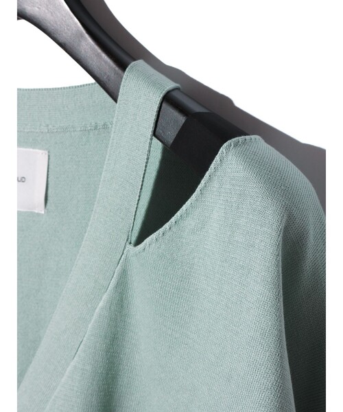 カーディガン MIDIUMISOLID for Ladies カットアウトネックワイドカーディガン レディース セール】MIDIUMISOLID for Ladies カットアウトネックワイド