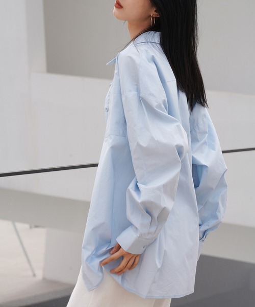 c.u.l（シーユーエル）の「ワイドスリーブパステルカラーシャツ EM25s021【EIGHTHMONTH】（シャツ/ブラウス・レディース・パープル/ピンク/ブルー・M）」の4枚目の写真