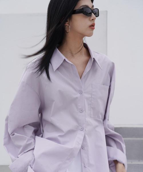 c.u.l（シーユーエル）の「ワイドスリーブパステルカラーシャツ EM25s021【EIGHTHMONTH】（シャツ/ブラウス・レディース・パープル/ピンク/ブルー・M）」の6枚目の写真