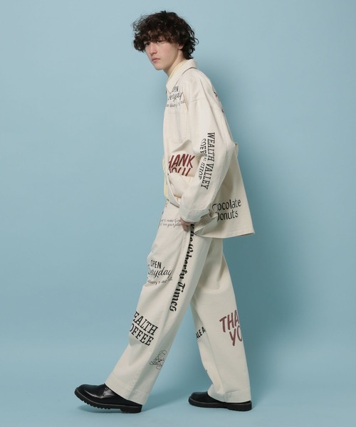 niko and...（ニコアンド）の「【LETTERBOY(レターボーイ)】コラボ落書きプリントパンツ（その他パンツ・メンズ・ナチュラル/ブラウン・MEDIUM/LARGE）」の9枚目の写真
