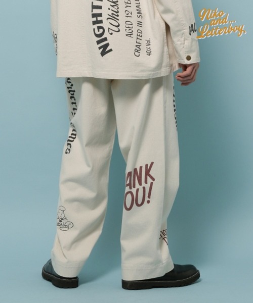 niko and...（ニコアンド）の「【LETTERBOY(レターボーイ)】コラボ落書きプリントパンツ（その他パンツ・メンズ・ナチュラル/ブラウン・MEDIUM/LARGE）」の13枚目の写真