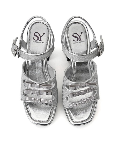 SY UNITED ARROWS(シーユナイテッドアローズ)の「<SY>3ビジューリボン サンダル100●↑(サンダル・レディース・シルバー/ライトブルー/ブラック・25cm/24.5cm/24cm/23.5cm/23cm/22.5cm)」の12枚目の写真