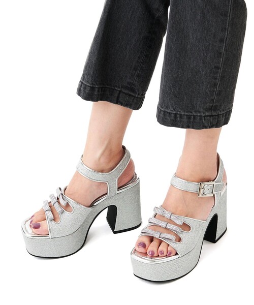 SY UNITED ARROWS(シーユナイテッドアローズ)の「<SY>3ビジューリボン サンダル100●↑(サンダル・レディース・シルバー/ライトブルー/ブラック・25cm/24.5cm/24cm/23.5cm/23cm/22.5cm)」の20枚目の写真