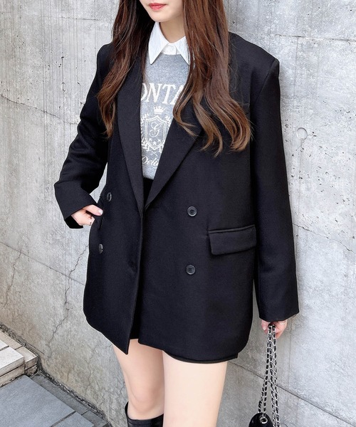 INGNI（イング）の「BIGテーラード／ジャケット（テーラードジャケット・レディース・アイボリー/ブラック/グレー・M）」の3枚目の写真