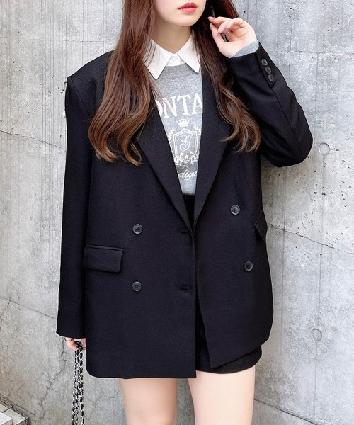 INGNI（イング）の「BIGテーラード／ジャケット（テーラードジャケット・レディース・アイボリー/ブラック/グレー・M）」の4枚目の写真