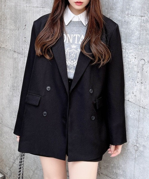 INGNI（イング）の「BIGテーラード／ジャケット（テーラードジャケット・レディース・アイボリー/ブラック/グレー・M）」の5枚目の写真