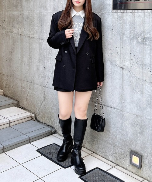 INGNI（イング）の「BIGテーラード／ジャケット（テーラードジャケット・レディース・アイボリー/ブラック/グレー・M）」の10枚目の写真