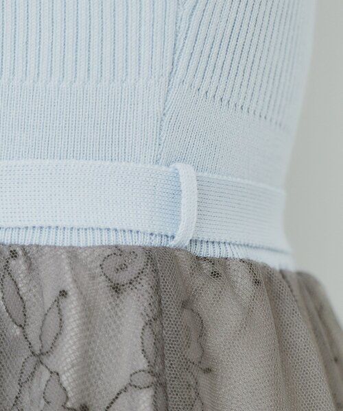 index（インデックス）の「チュールレーススカートドッキングワンピース【洗濯機洗い可】（ワンピース・レディース・ナチュラル/チャコールグレー/サックスブルー/パープル系1・42/40/38/36）」の11枚目の写真