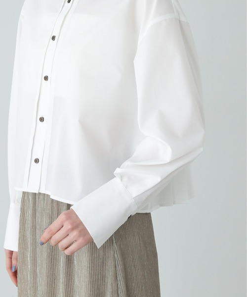 N.（N. Natural Beauty Basic）（エヌエヌナチュラルビューティーベーシック）の「バックプリーツショートシャツ（シャツ/ブラウス・レディース・ベージュ/オフホワイト/ブルー・MEDIUM）」の19枚目の写真