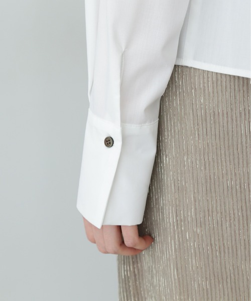 N.（N. Natural Beauty Basic）（エヌエヌナチュラルビューティーベーシック）の「バックプリーツショートシャツ（シャツ/ブラウス・レディース・ベージュ/オフホワイト/ブルー・MEDIUM）」の20枚目の写真