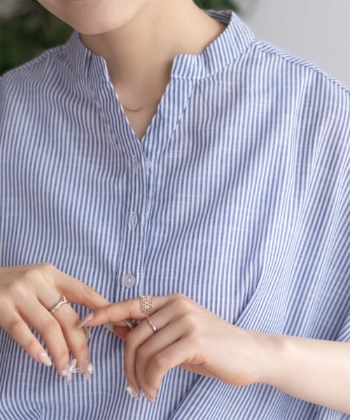 NAVY（ネイビー）の「nAvy 裾タックスキッパーブラウス（シャツ/ブラウス・レディース・オレンジ/ブルー系その他/ホワイト系その他・M/L）」の13枚目の写真