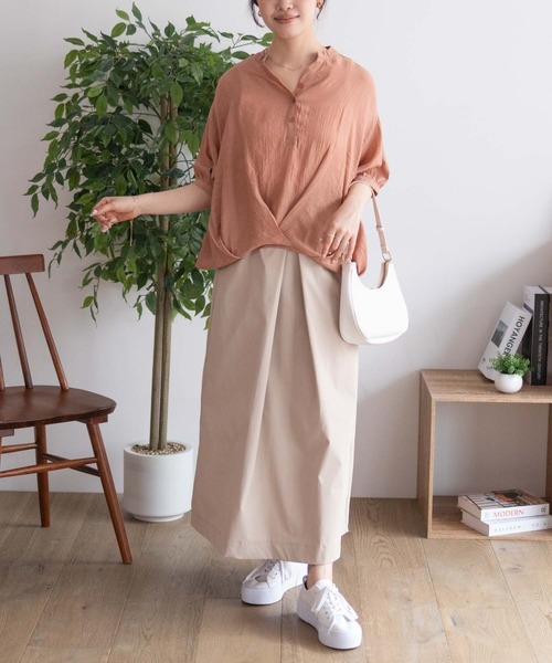 NAVY（ネイビー）の「nAvy 裾タックスキッパーブラウス（シャツ/ブラウス・レディース・オレンジ/ブルー系その他/ホワイト系その他・M/L）」の14枚目の写真