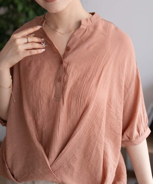 NAVY（ネイビー）の「nAvy 裾タックスキッパーブラウス（シャツ/ブラウス・レディース・オレンジ/ブルー系その他/ホワイト系その他・M/L）」の16枚目の写真
