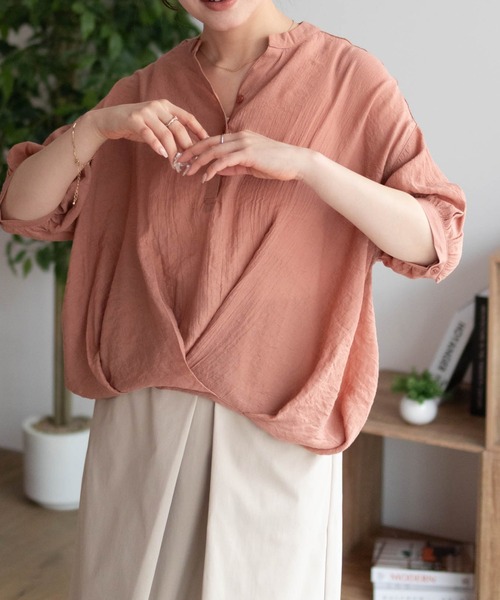 NAVY（ネイビー）の「nAvy 裾タックスキッパーブラウス（シャツ/ブラウス・レディース・オレンジ/ブルー系その他/ホワイト系その他・M/L）」の15枚目の写真