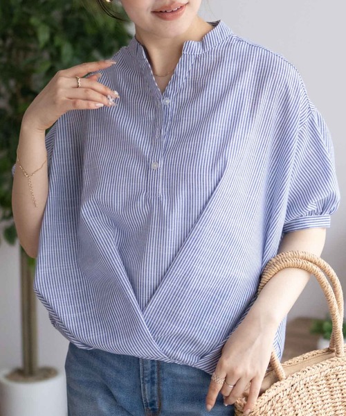NAVY（ネイビー）の「nAvy 裾タックスキッパーブラウス（シャツ/ブラウス・レディース・オレンジ/ブルー系その他/ホワイト系その他・M/L）」の11枚目の写真