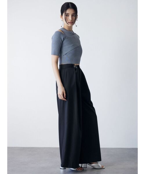 MURUA（ムルーア）の「2WAYウエストタックワイドパンツ（その他パンツ・レディース・ブラック/グレー・1/2）」の7枚目の写真