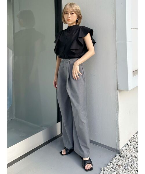 MURUA（ムルーア）の「2WAYウエストタックワイドパンツ（その他パンツ・レディース・ブラック/グレー・1/2）」の8枚目の写真