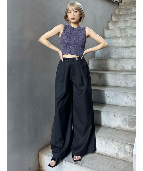 MURUA（ムルーア）の「2WAYウエストタックワイドパンツ（その他パンツ・レディース・ブラック/グレー・1/2）」の12枚目の写真