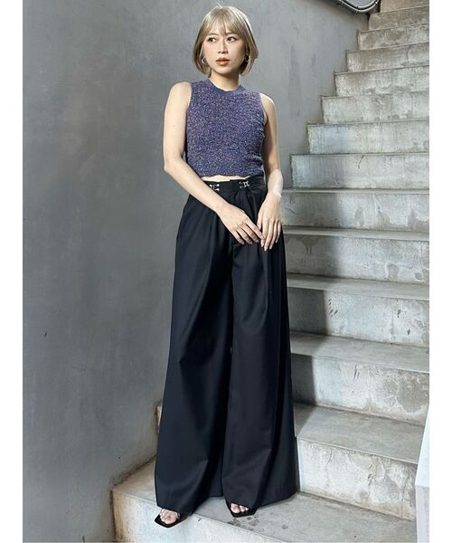MURUA（ムルーア）の「2WAYウエストタックワイドパンツ（その他パンツ・レディース・ブラック/グレー・1/2）」の13枚目の写真