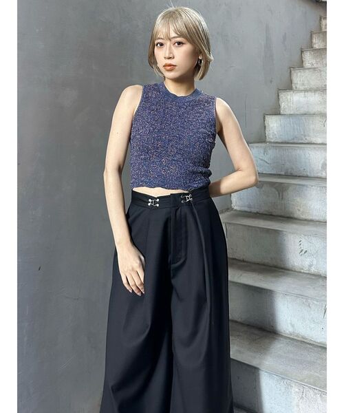 MURUA（ムルーア）の「2WAYウエストタックワイドパンツ（その他パンツ・レディース・ブラック/グレー・1/2）」の14枚目の写真