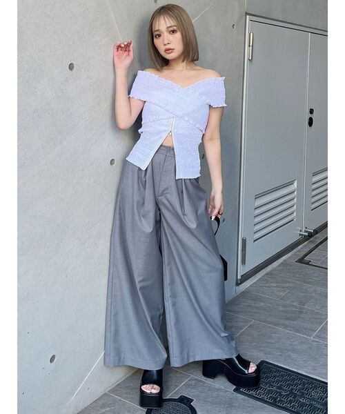 MURUA（ムルーア）の「2WAYウエストタックワイドパンツ（その他パンツ・レディース・ブラック/グレー・1/2）」の15枚目の写真