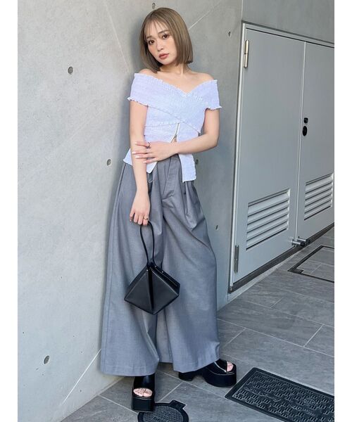 MURUA（ムルーア）の「2WAYウエストタックワイドパンツ（その他パンツ・レディース・ブラック/グレー・1/2）」の16枚目の写真