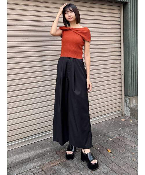 MURUA（ムルーア）の「2WAYウエストタックワイドパンツ（その他パンツ・レディース・ブラック/グレー・1/2）」の18枚目の写真