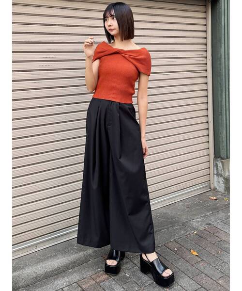 MURUA（ムルーア）の「2WAYウエストタックワイドパンツ（その他パンツ・レディース・ブラック/グレー・1/2）」の19枚目の写真