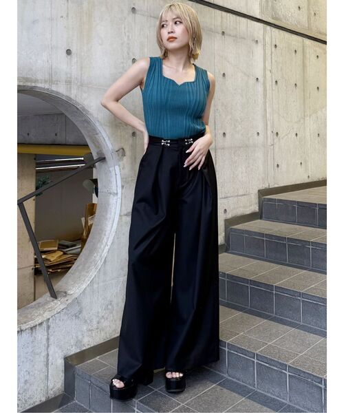 MURUA（ムルーア）の「2WAYウエストタックワイドパンツ（その他パンツ・レディース・ブラック/グレー・1/2）」の22枚目の写真