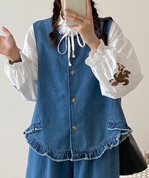 フリルデニムベスト