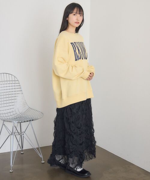 RETRO GIRL（レトロガール）の「クラックプリントトレーナー（スウェット・レディース・ダークブルー/イエロー/ホワイト系その他・FREE）」の6枚目の写真