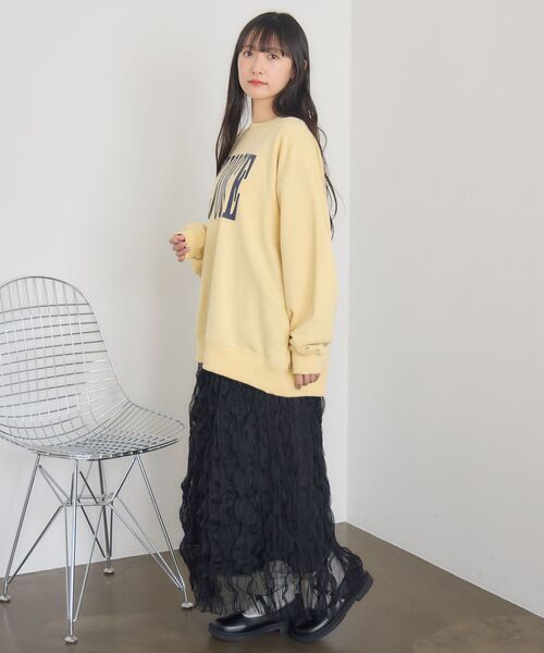 RETRO GIRL（レトロガール）の「クラックプリントトレーナー（スウェット・レディース・ダークブルー/イエロー/ホワイト系その他・FREE）」の7枚目の写真