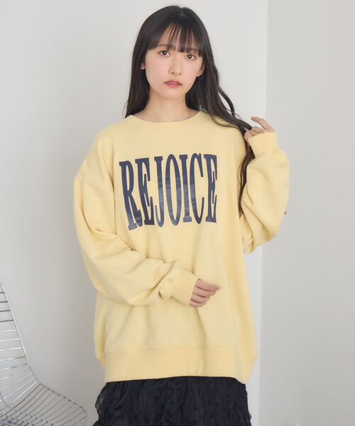 RETRO GIRL（レトロガール）の「クラックプリントトレーナー（スウェット・レディース・ダークブルー/イエロー/ホワイト系その他・FREE）」の9枚目の写真