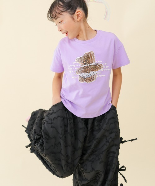 unica(ユニカ)の「ビートベアーphotoT(Tシャツ/カットソー・キッズ・オフホワイト/ライトパープル・S/M/L/XL)」の2枚目の写真