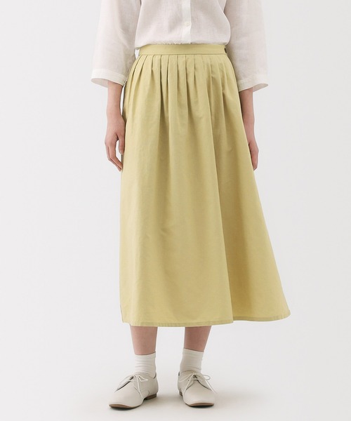 無印良品（ムジルシリョウヒン）の「婦人　ヘンプ　コットンイージーロングスカート（スカート・レディース・イエロー/ブラック/グレー系・XL/L/M/S）」の3枚目の写真