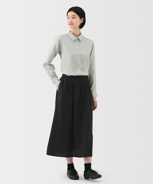 無印良品（ムジルシリョウヒン）の「婦人　ヘンプ　コットンイージーロングスカート（スカート・レディース・イエロー/ブラック/グレー系・XL/L/M/S）」の18枚目の写真