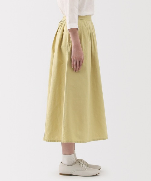 無印良品（ムジルシリョウヒン）の「婦人　ヘンプ　コットンイージーロングスカート（スカート・レディース・イエロー/ブラック/グレー系・XL/L/M/S）」の7枚目の写真