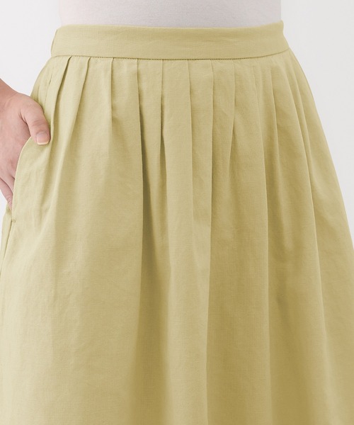 無印良品（ムジルシリョウヒン）の「婦人　ヘンプ　コットンイージーロングスカート（スカート・レディース・イエロー/ブラック/グレー系・XL/L/M/S）」の9枚目の写真