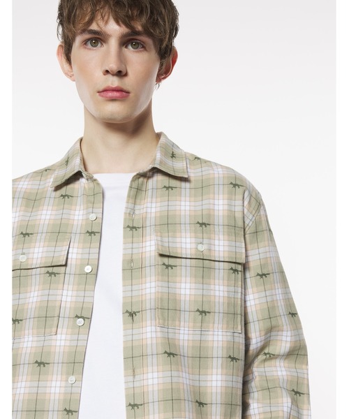 Maison Kitsune(メゾンキツネ)の「DOUBLE POCKET SKATE SHIRT(シャツ/ブラウス・メンズ・グリーン系その他/ブルー系その他・L/M/S/XL/XS)」の7枚目の写真