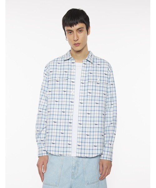 Maison Kitsune(メゾンキツネ)の「DOUBLE POCKET SKATE SHIRT(シャツ/ブラウス・メンズ・グリーン系その他/ブルー系その他・L/M/S/XL/XS)」の14枚目の写真