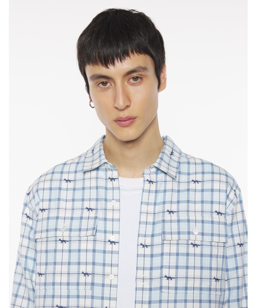 Maison Kitsune(メゾンキツネ)の「DOUBLE POCKET SKATE SHIRT(シャツ/ブラウス・メンズ・グリーン系その他/ブルー系その他・L/M/S/XL/XS)」の15枚目の写真