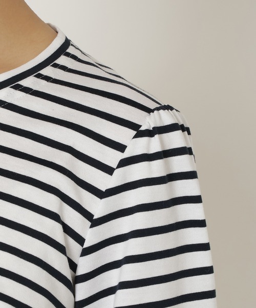 セール】バックレース切替ボーダーカットソー（Tシャツ